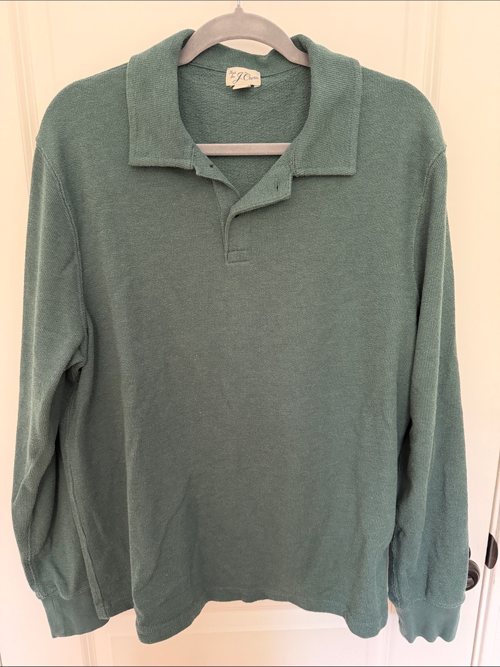 J. Crew Men’s Long-Sleeve Polo in Sage Green